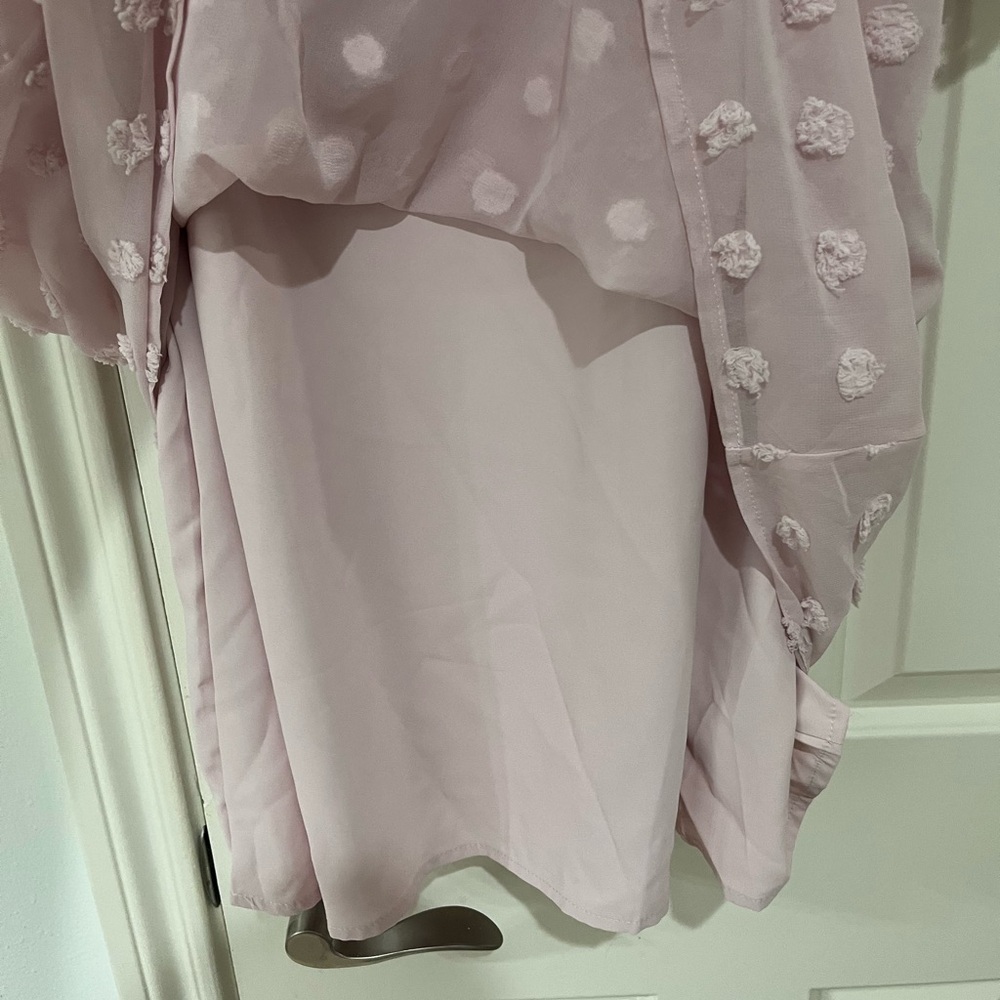 Blooming Jolly NWT Chiffon Dusty Pink V-Neck Mini Dress size XL - Picture 8 of 8